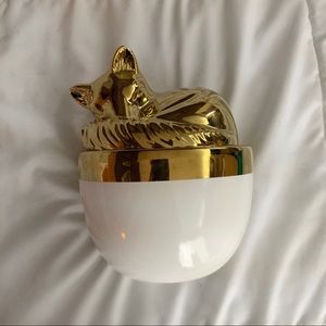 Gold cat candle